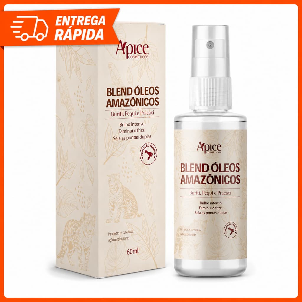 Óleo Capilar Apse Blend Amazônico 60ml Buriti Pracaxi Pequi Anti Frizz Umectação Brilho Low Poo