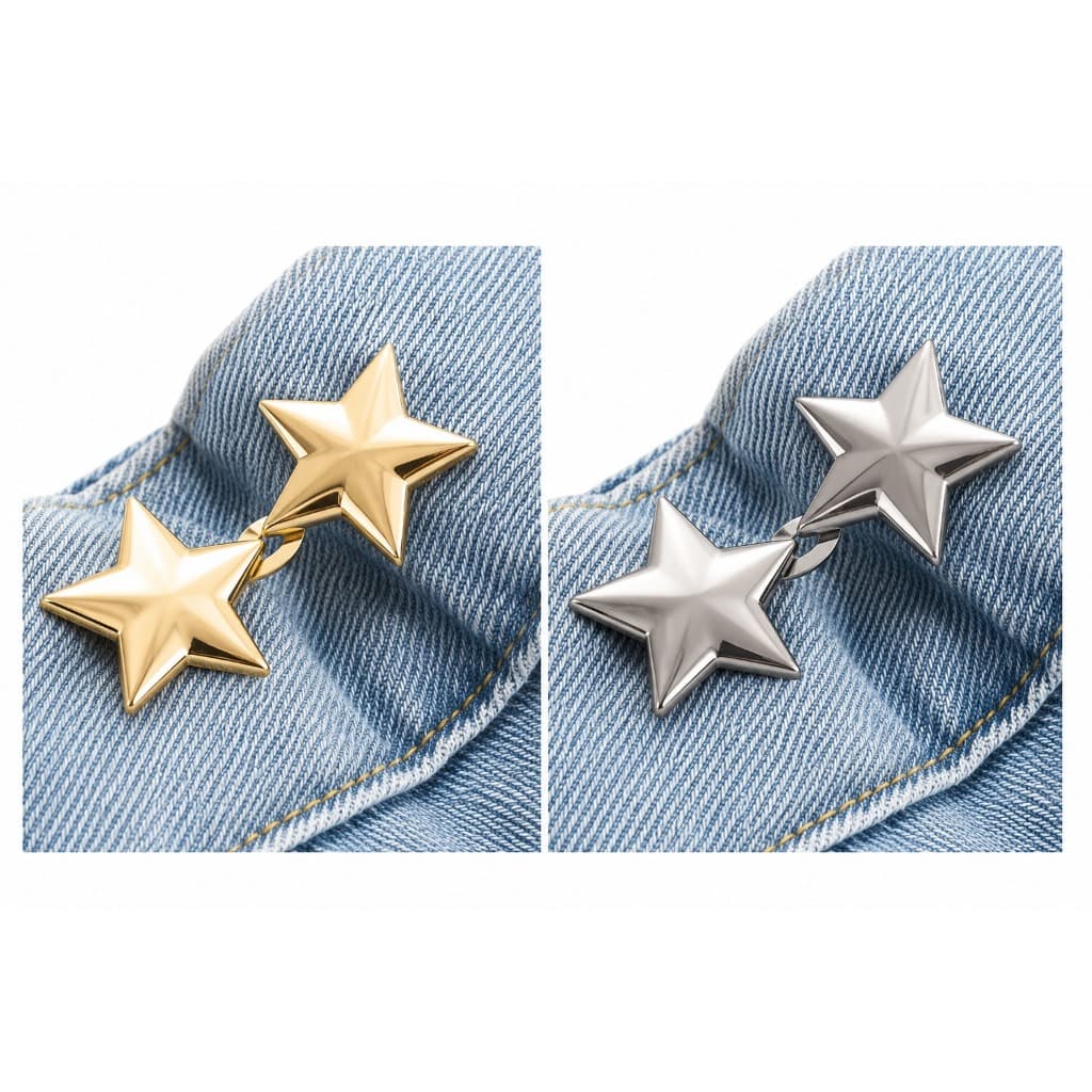 Ajustadores de Cintura para Calça Jeans Estrela c/ 1 ou 2 unid | Fivela Sem Costura Reutilizável