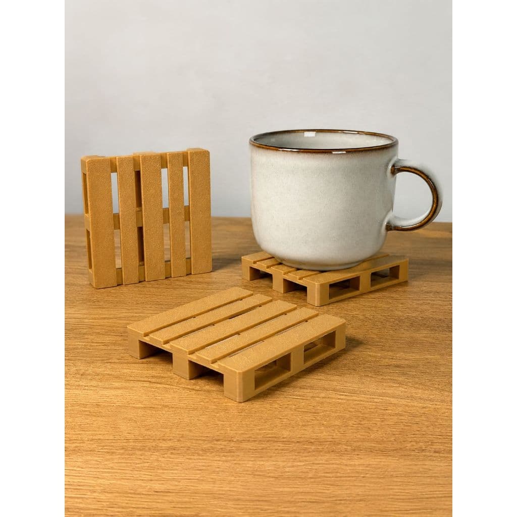 Descanso de Copos Palete 3D - Protetor de Mesa Antiderrapante - Kit Bar Área Gourmet Rústico Decoração