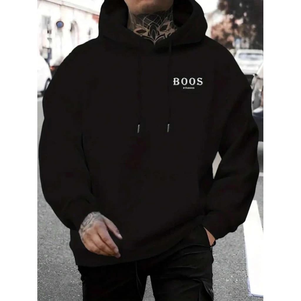 Moletom Blusa De Frio Canguru Personalizado  Escrito Boss Streetwear Flanelado Premium
