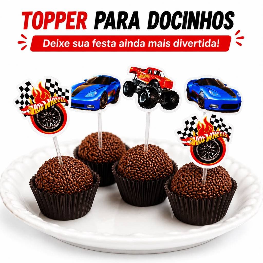 Topper Tag Docinhos Hot Wheels topo de Docinho Hot Wheels