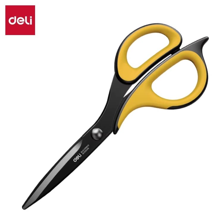 Tesoura Deli DL-E6027 184mm Aço Inox Antiaderente Profissional Artesanato Papel Tecido
