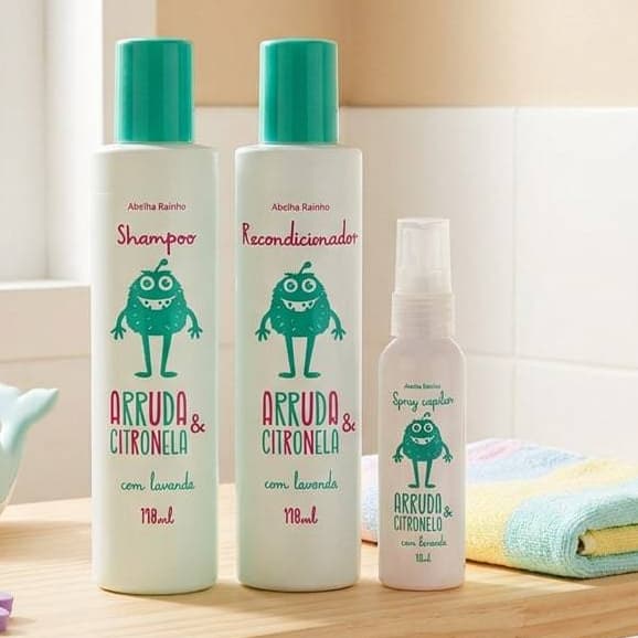 Kit Xô Piolho Abelha Rainha Shampoo Recondicionador E Spray Capilar