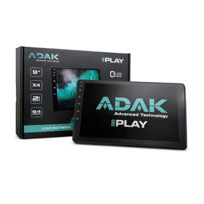 Central Multimídia Adak 9" polegadas Iplay-2964/g2+ QLED Android Auto/CarPlay + GPS.