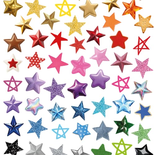 Cartela de Adesivos Colagem Estrelas Reposicionável A5