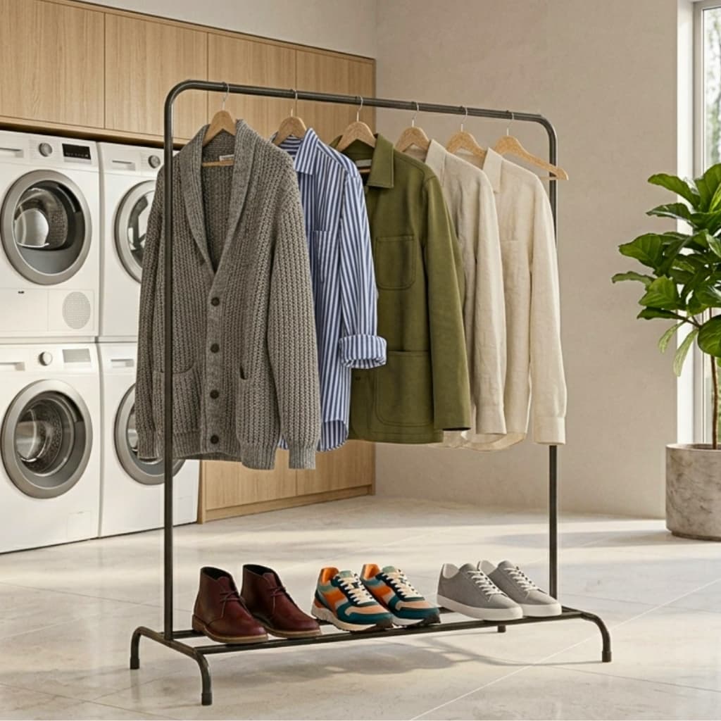 Guarda Roupa de Chão Aberto Arara Móvel Organizador Reforçado Moderno Para Closet Lavanderia Loja