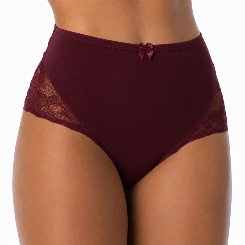 Kit 7 Calcinhas Calçola Feminina Cós Alto Detalhe em Renda Confortável