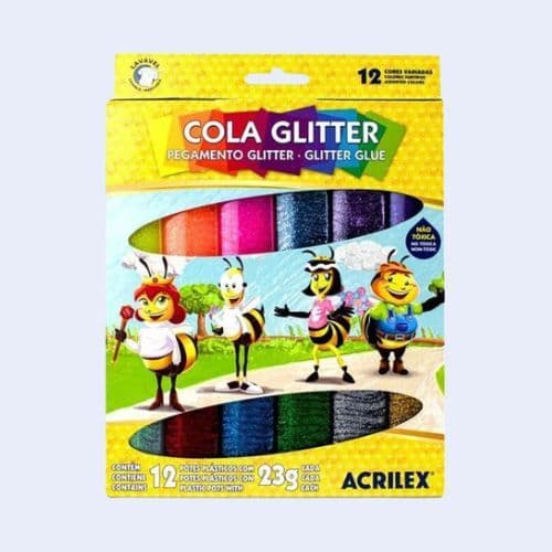 Cola Glitter Acrilex 12 Cores 23g