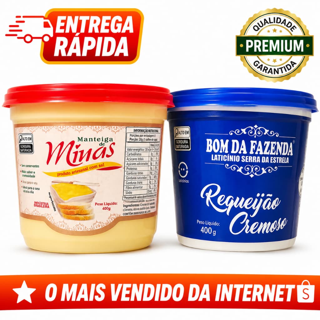 Kit Manteiga Minas e Requeijão Bom da Fazenda 400g Ambos Cremoso