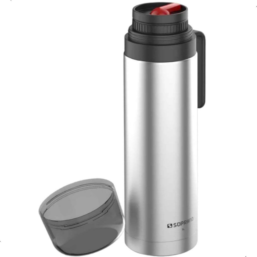 Garrafa Térmica Inox Soprano 1l Bico Dosador Quente Frio Slim