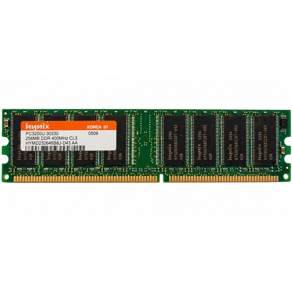 Memória RAM Original Hynix Nanya 256 MB DDR PC3200U 400 MHz HYMD232646D8J-D43 para PC Desktop