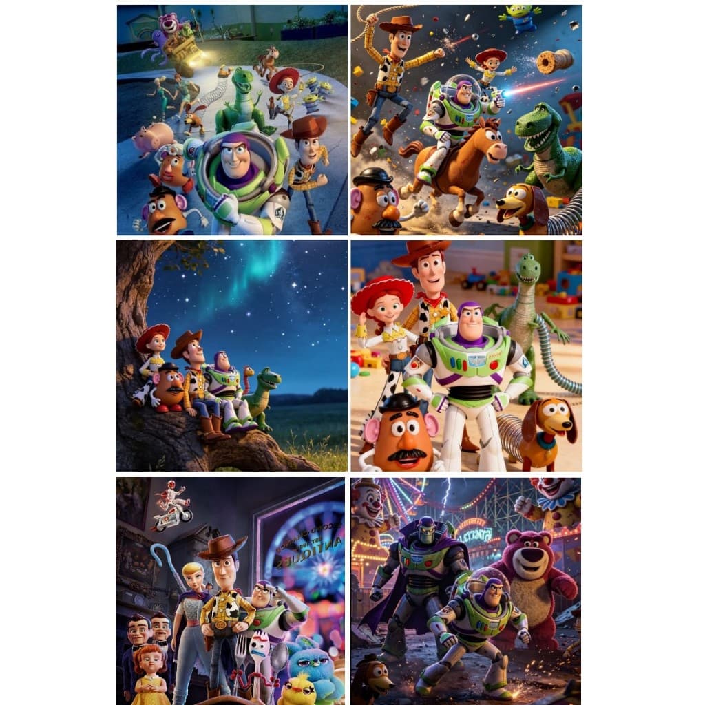 Kit 6 Jogos Quebra Cabeça Mdf Infantil Toy Story 16pçs Pedagogico