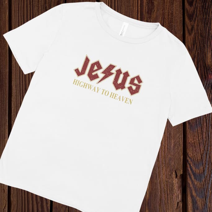 Camiseta Jesus Highway To Heaven 100% Algodão Premium Estampa Cristã Masculina Feminina Casual
