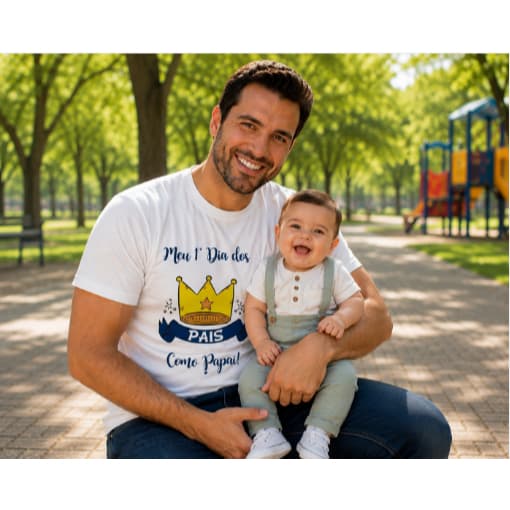 Camiseta "Meu 1º Dia dos Pais Como Papai!" – Edição Especial Dia dos Pais 💙👑presente,papai