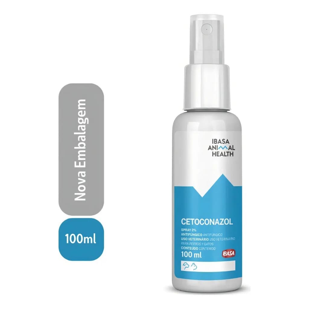 Spray Cetoconazol 2% 100ml Ibasa Cães E Gatos