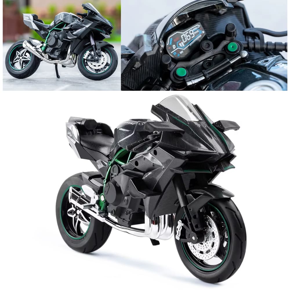 Miniatura Moto Kawasaki Ninja 1:10 Coleção Motos Metal Luz e Som