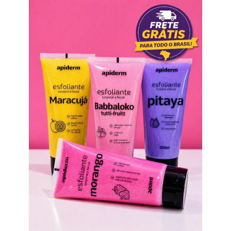 Esfoliante facial e corporal 190g Limpeza profunda Pele hidratada Reduz a oleosidade