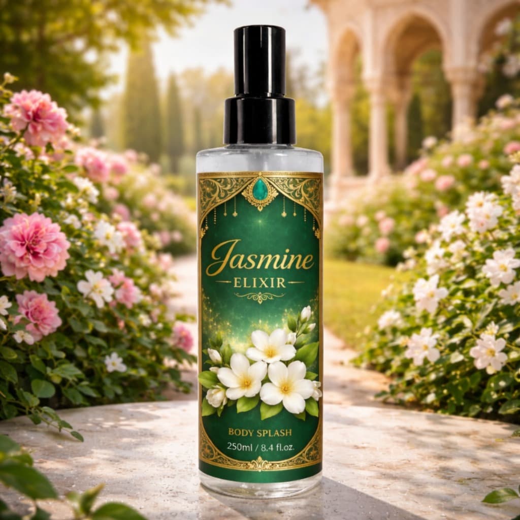 Body Splash Arabe  Feminino Perfume Arabe Original Jasmine Elixir 250ml Luxo Alta Fixação
