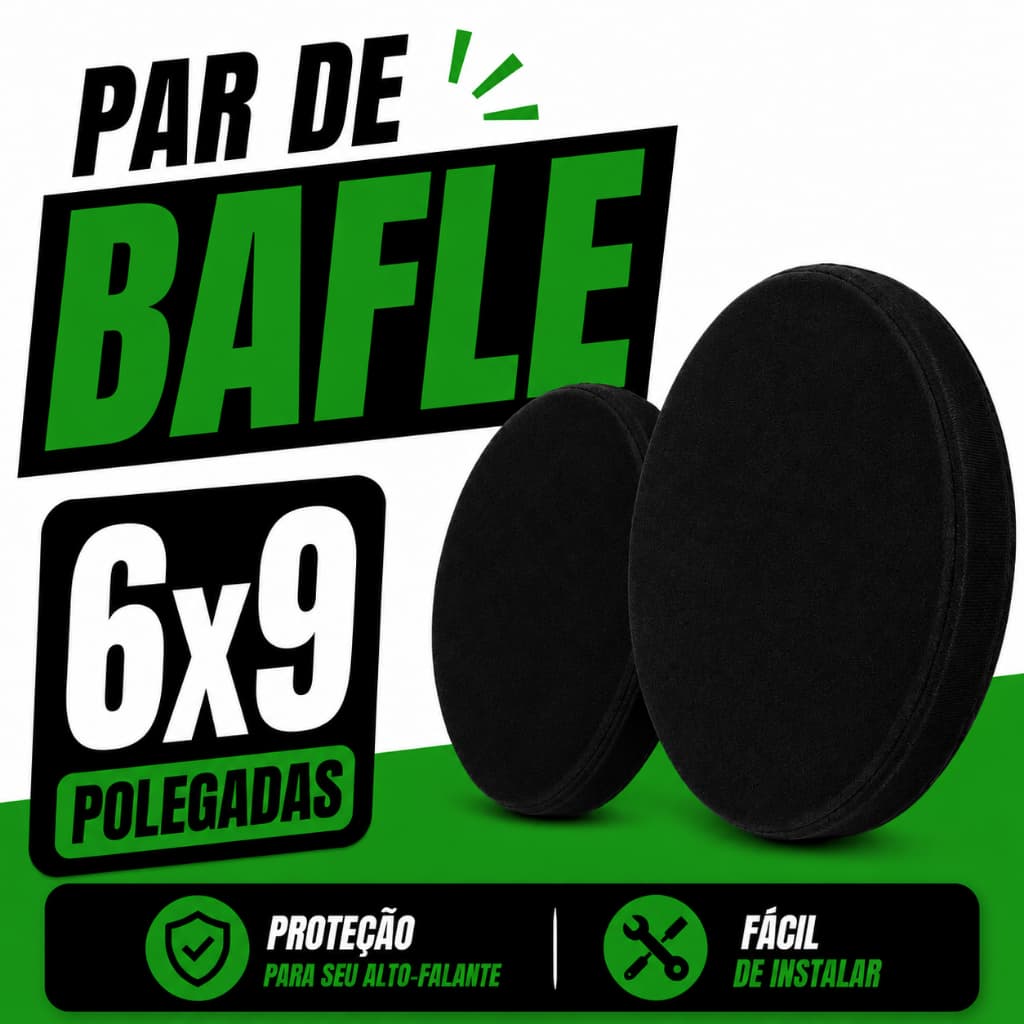 Par Bafles 6x9 Polegadas MDF Preto Espaçador Alto Falante Automotivo Universal Som Veicular Carro