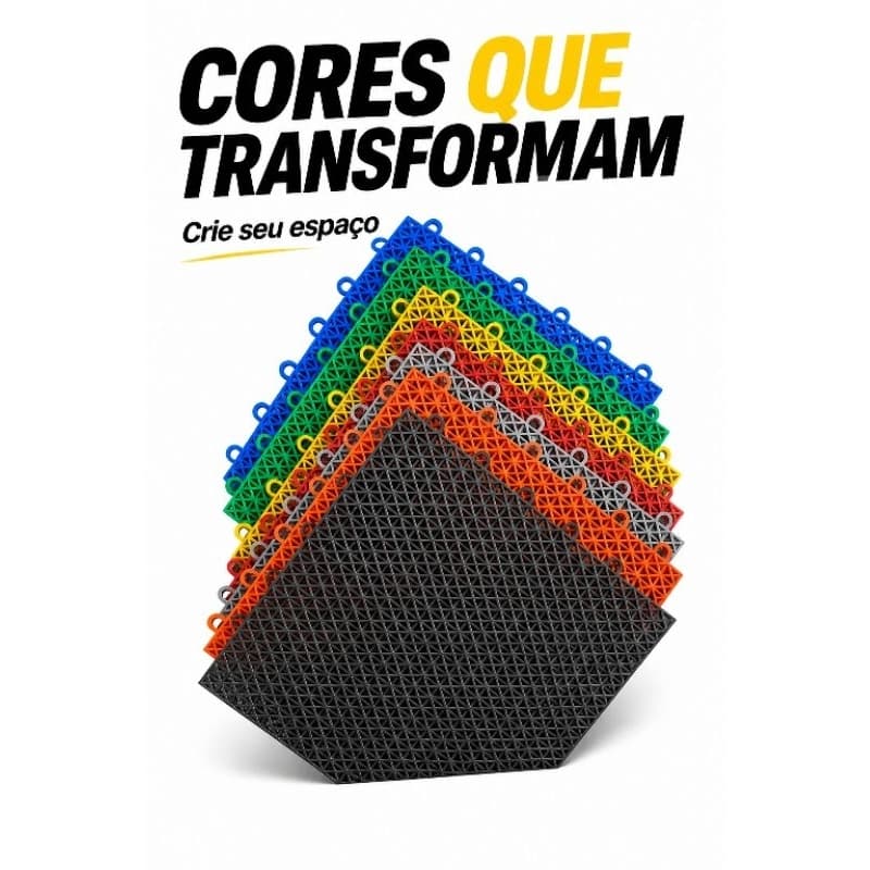 Jogo  Piso Estrado Modular kit 16un Plástico 30x30