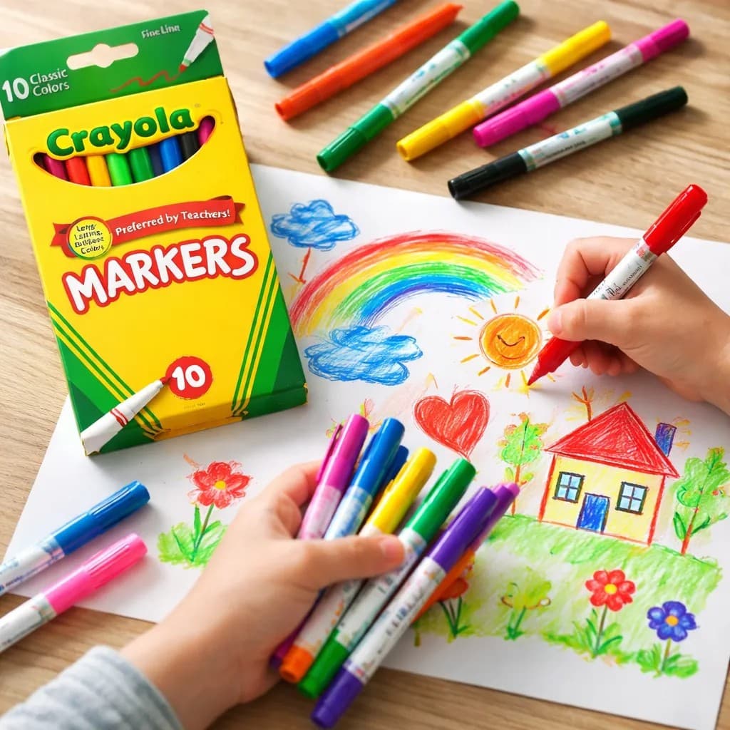 Canetinhas ponta fina importada Crayola 10 unidades