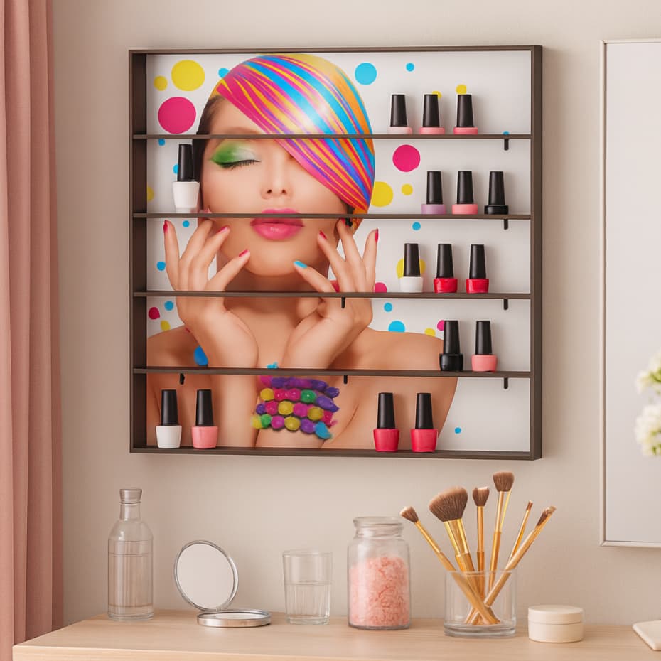 Expositor de Esmalte Prateleira Estante Para Esmaltes Nicho Organizador Decoração Salão