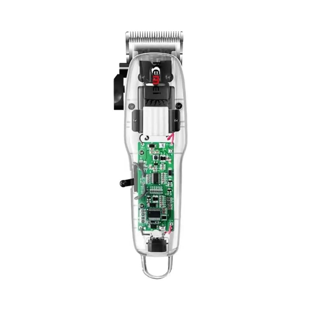 Máquina De Cortar Cabelo Profissional Sem Fio Kemei KM-NG208 Transparente