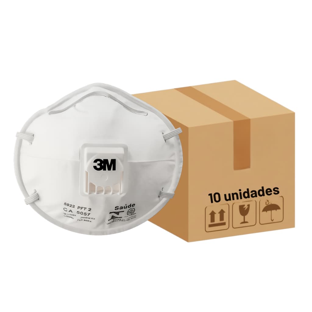 Kit 10 Máscaras Respirador 3m 8822 Pff2 Valvulado