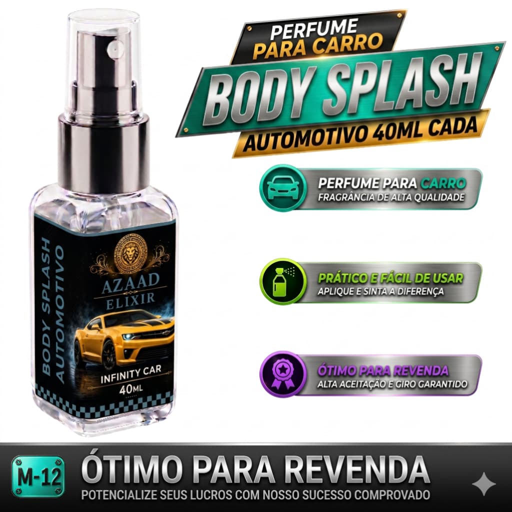 Body Splash Azaad Elixir Automotivo 40ml Cheirinho de Carro Spray Perfume Para Carro Longa Duração
