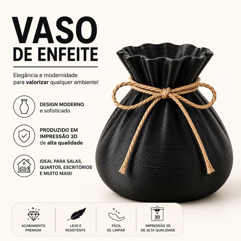 Vaso Decorativo Moderno Minimalista para Decoração de Ambientes