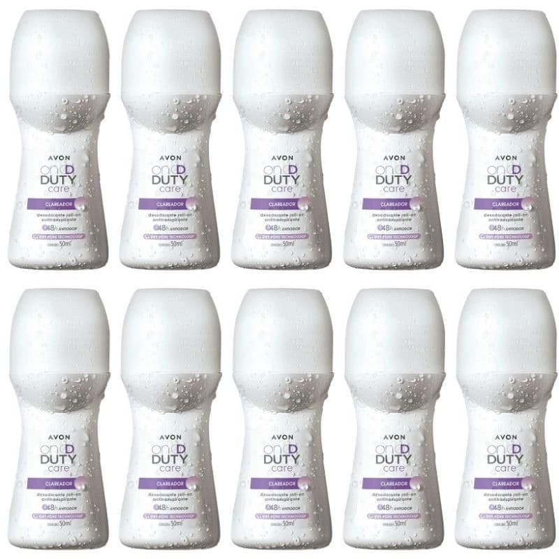 Kit 10 Roll On On Duty Avon Care Clareador 48ml