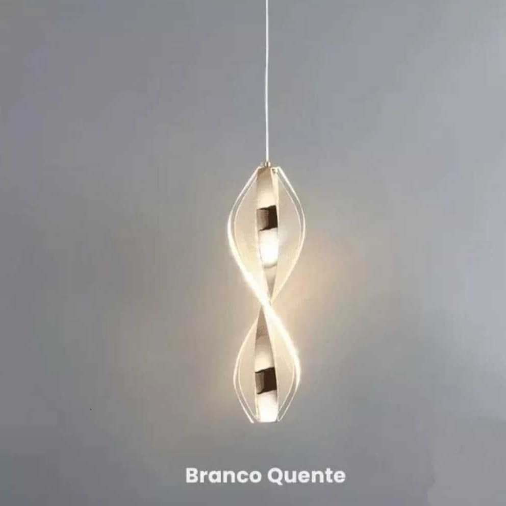 Lustre espiral moderno para sala de jantar, cabeceira, sala de estar - Bivolt - 3 tonalidades