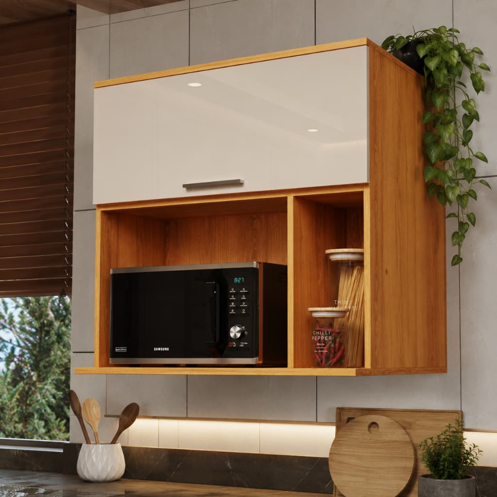 Suporte Para Microondas 32L Suspenso Com Nicho Organizador Luxo