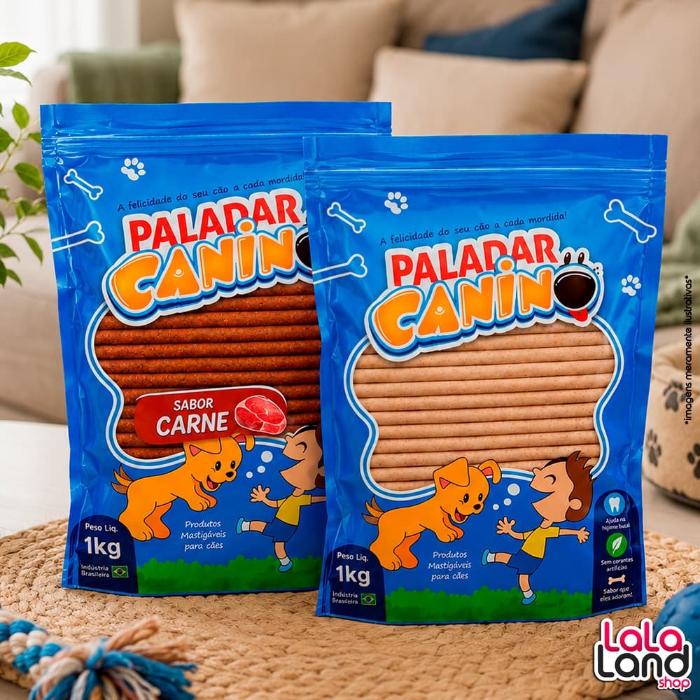 Kit 5 Petisco de Cachorro Paladar Canino Palito Mastigável Snack Adestramento Alimento Natural Cães