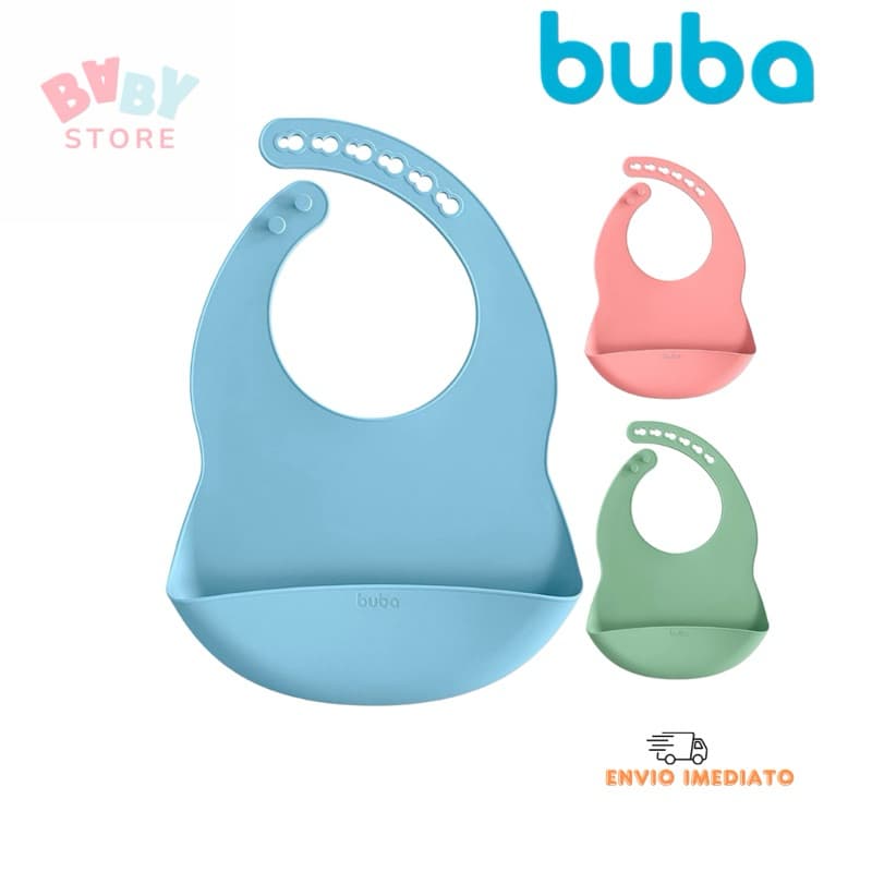 Babador Buba Silicone Impermeável Pega Migalhas Liso Bebê