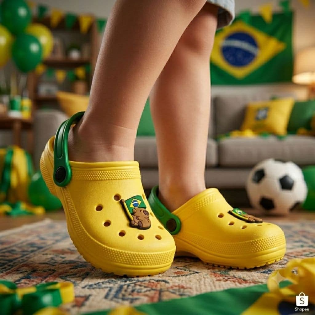 Sandalia Slide Copa do mundo 2026 Papete Infantil Brasil Unissex Criança Menino Menina Promoção