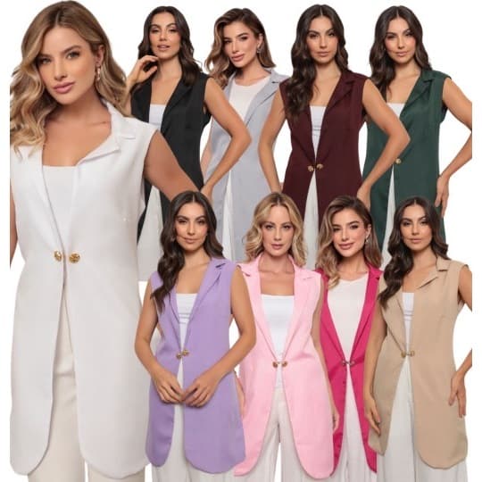 Jaleco Colete Feminino Chic Alexandra Várias Cores  Gardenia Jalecos