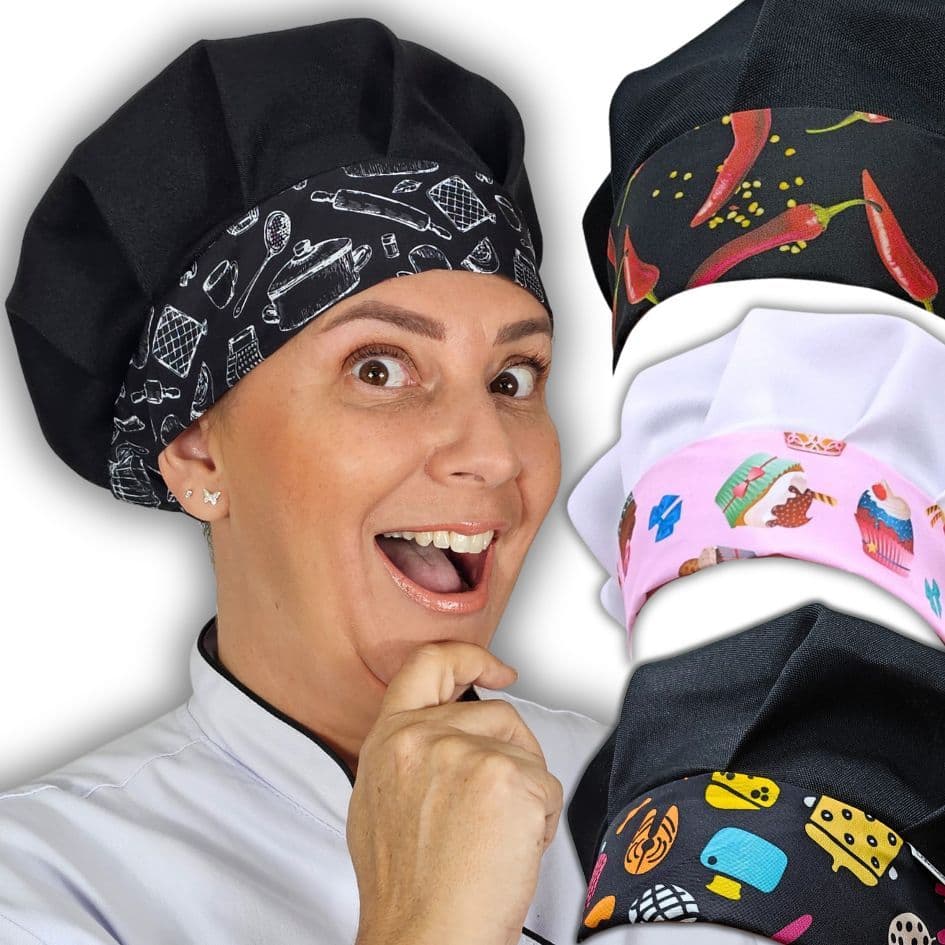 Chapéu Cozinheiro Unissex Touca Chef Gorro Cozinha
