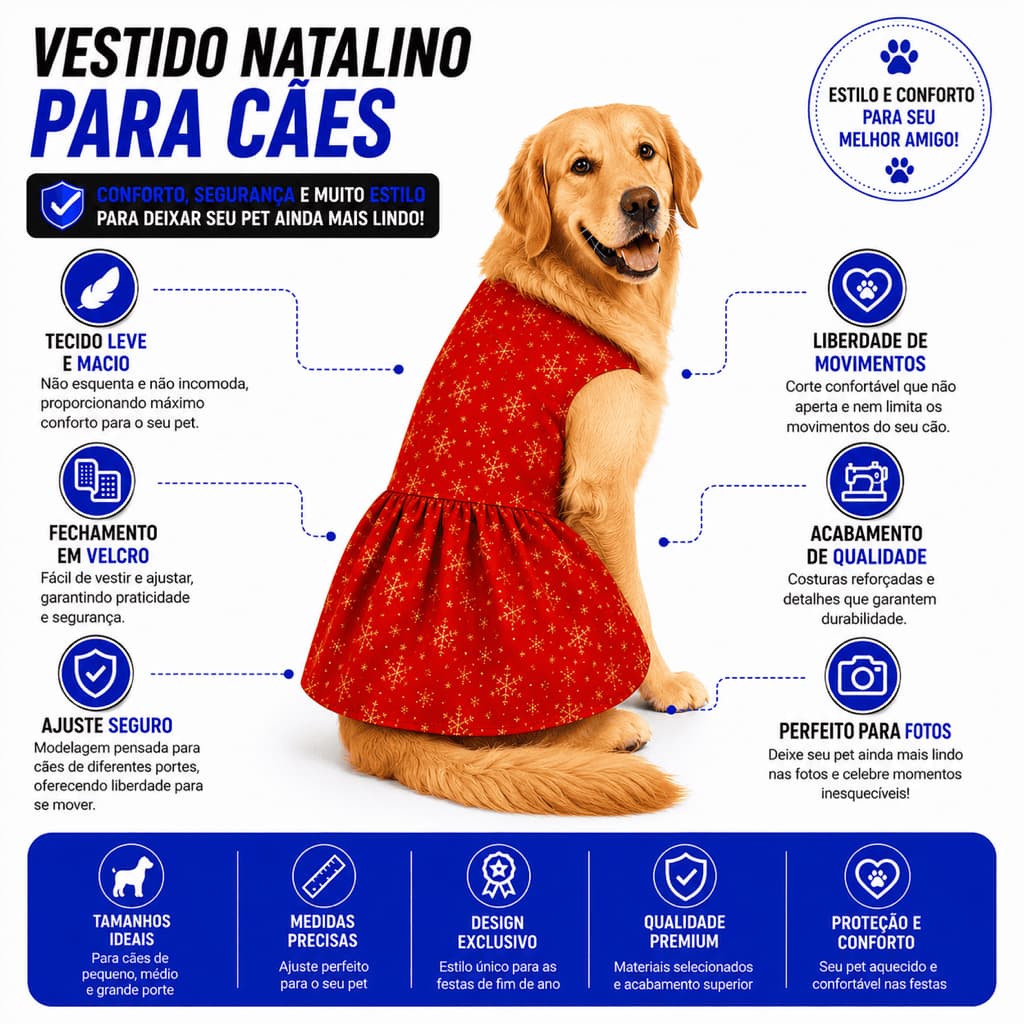 Roupa Para Cachorro Grande Vestido para Cachorros Confortável Pitbull Labrador Rottweiler Roupinha