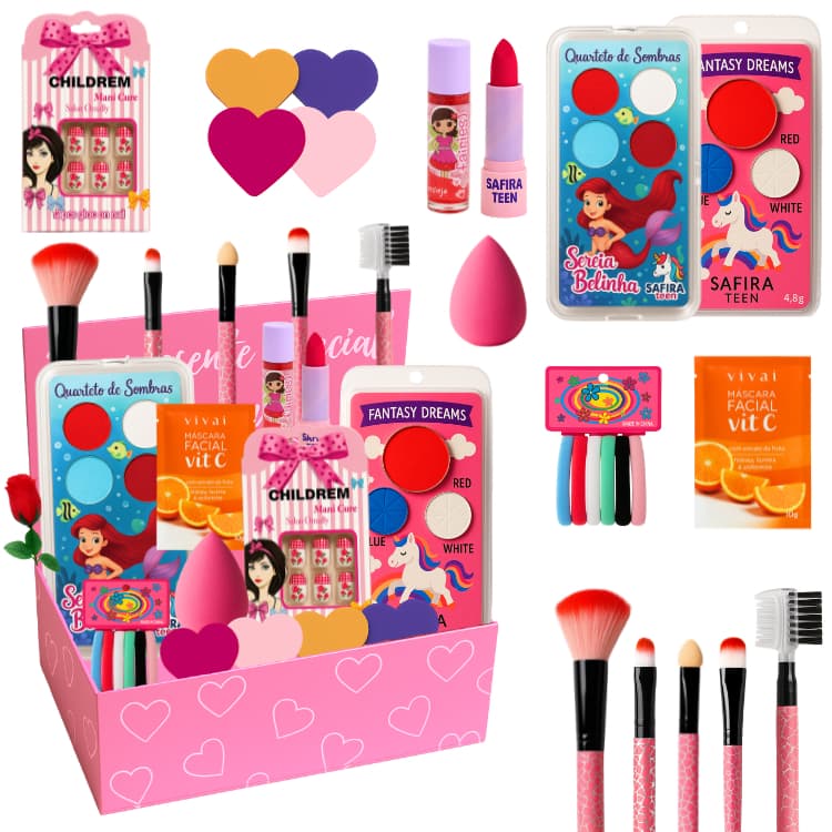 Maquiagem Crianças Kits Caixa Com Make Para Menina Neta menina criança