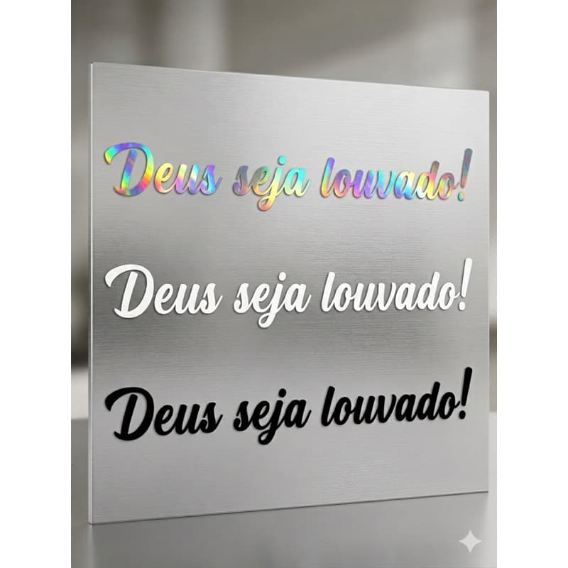 Adesivo Automotivo Deus Seja Louvado Vinil Premium Alta Durabilidade 30x5 cm