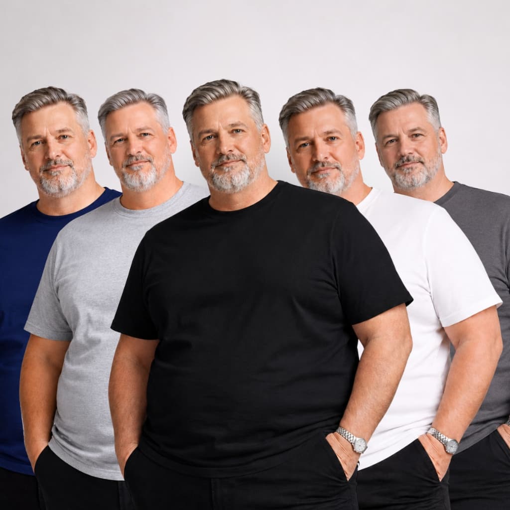 Kit 5 Camiseta Básica Masculina Algodão Plus Size
