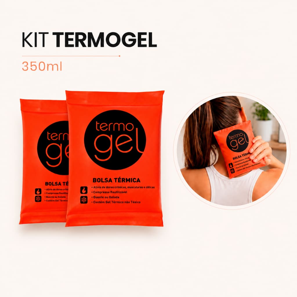 Kit Bolsa Térmica Gel 350ml Compressa Quente Fria Reutilizável Bebê Cólica Contusão Dor Muscular