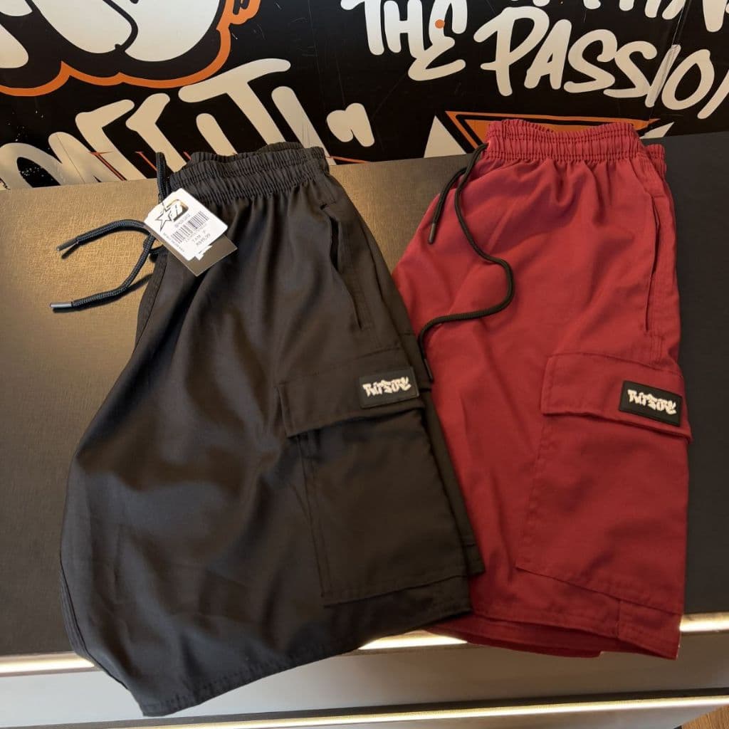Kit 2 Bermuda Cargo Ripfire Masculina Bordada Streetwear Tactel Elastano 5 Bolsos Skater