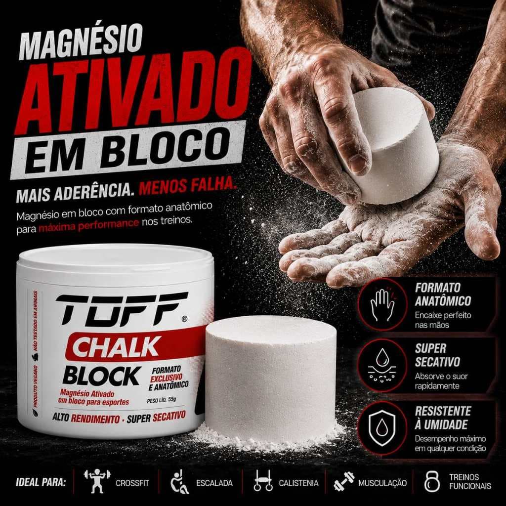 Magnésio Chalk Block Cross Escalada 55g Toff