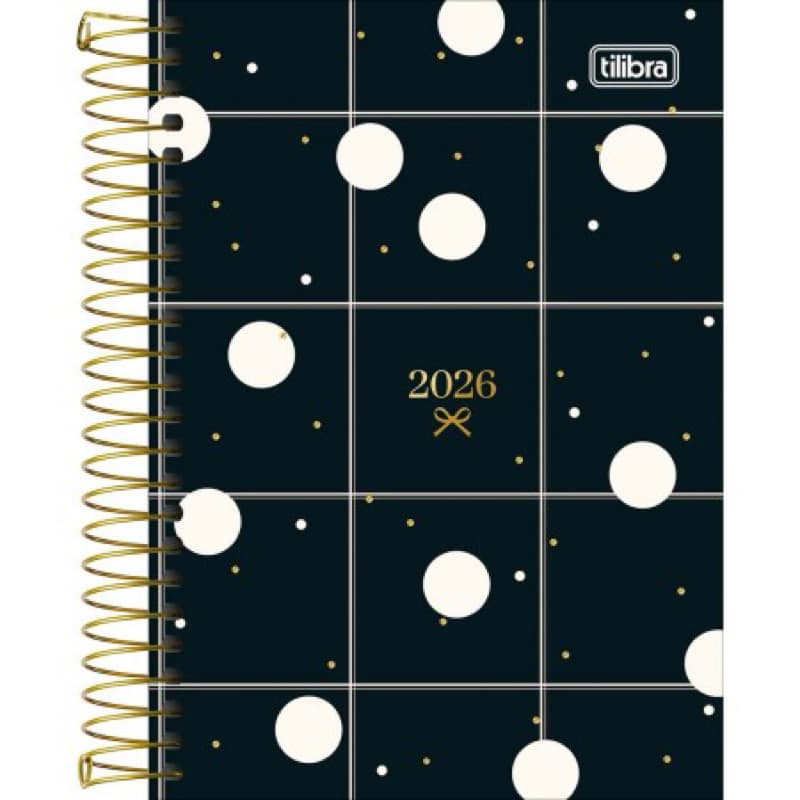 Agenda Espiral Elegance Poá 2026 – West Village -Planejamento Diário Sofisticado