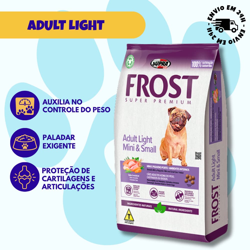 RAÇÃO FROST LIGHT SUPER PREMIUM CAES ADULTOS MINI & SMALL 2.5kg