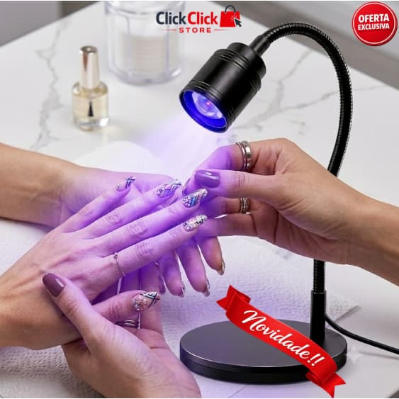 Lanterna UV para Unhas com Pedal Cabo Flexível 360° Branca ou Preta Das Gringas SQ7033