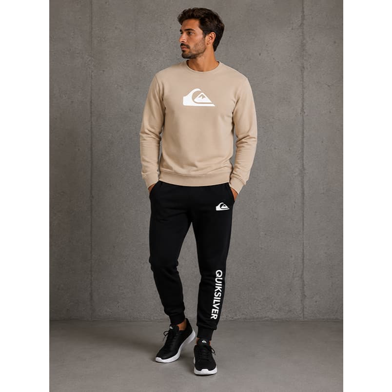 Conjunto Moletom Careca Masculino Quiksilver Novidade Pronta Entrega Sem Capuz