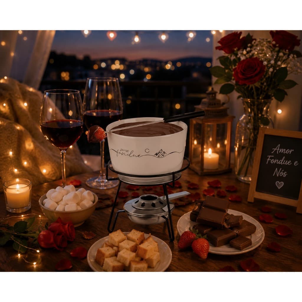 Aparelho De Fondue Queijo Chocolate Porcelana Fondue 8 Peças Serviço Conjunto Kit Cerâmica Swiss Al Qualidade Forma Inox